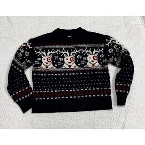 Universal Thread Target Bullseye Dog Knit Sweater Sz Small Bull Terrier
